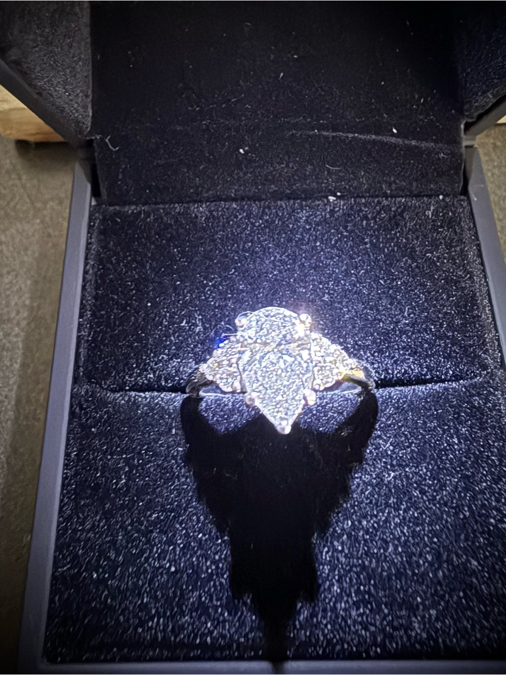 IGI Certified 2.03 Pear Lab Grown 10K Diamond Ring - Size 8